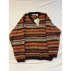 NWT VTG 90s JJ Farmer Compose Sweater Jumper 100% Wool Sz L Earthtones
